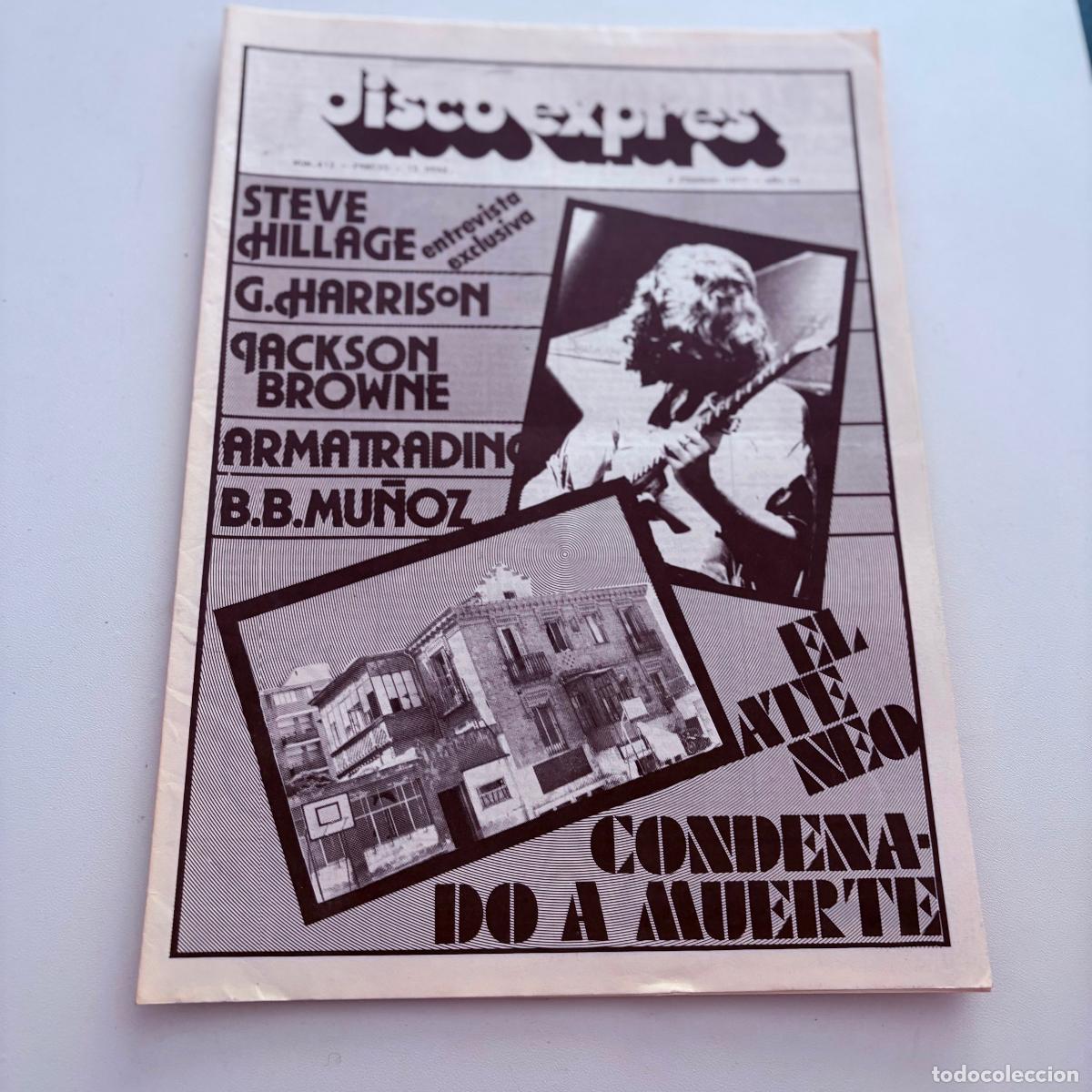 Revistas de m&uacute;sica: REVISTA PERIODICO DISCO EXPRES N&ordm; 412 STEVE HILLAGE