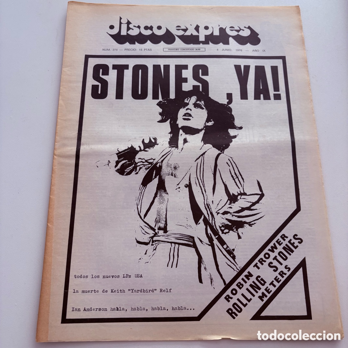 Revistas de m&uacute;sica: REVISTA PERIODICO DISCO EXPRES N&ordm; 378 ROLLING STONES IAN ANDERSON