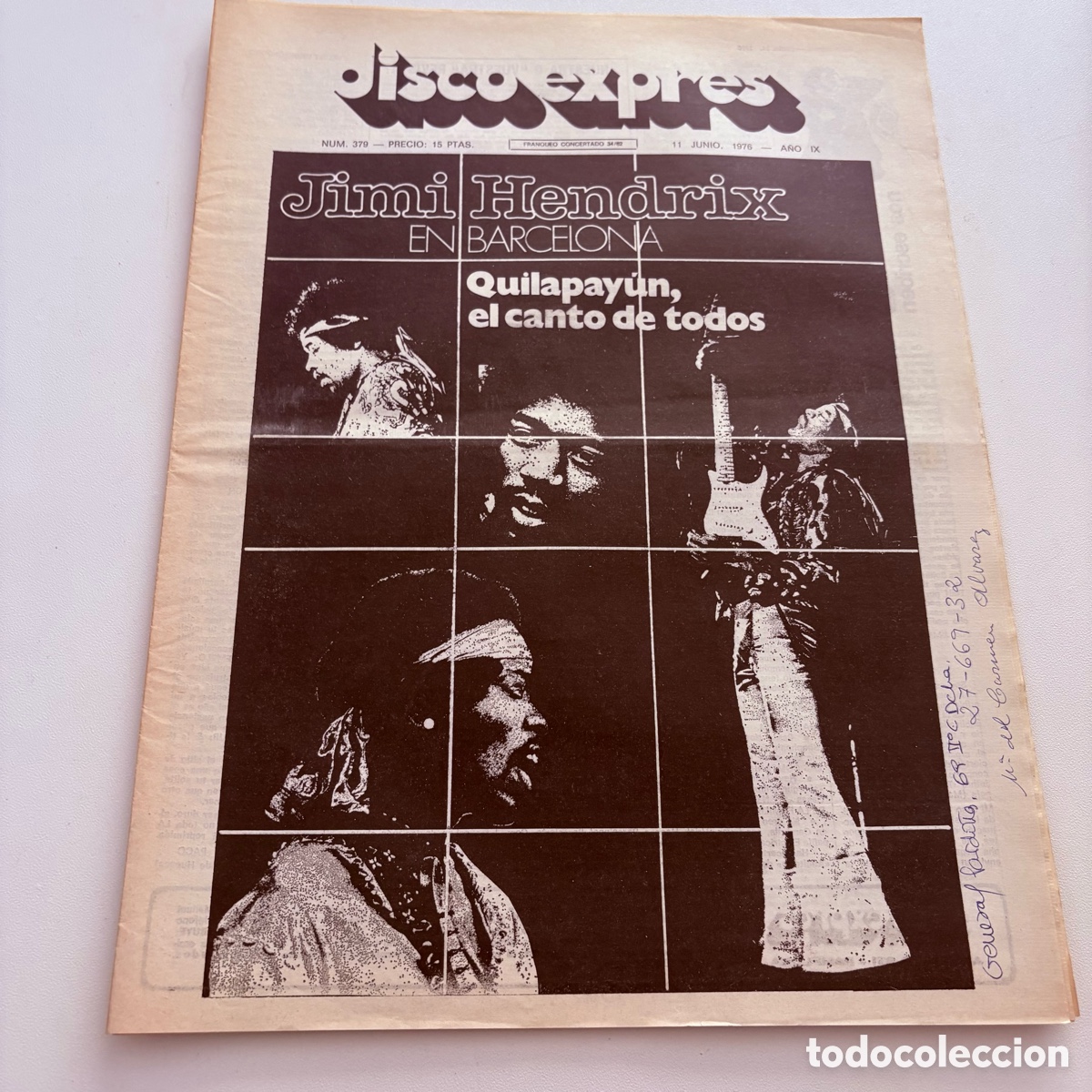 Revistas de m&uacute;sica: REVISTA PERIODICO DISCO EXPRES N&ordm; 379 JIMI HENDRIX EN BARCELONA