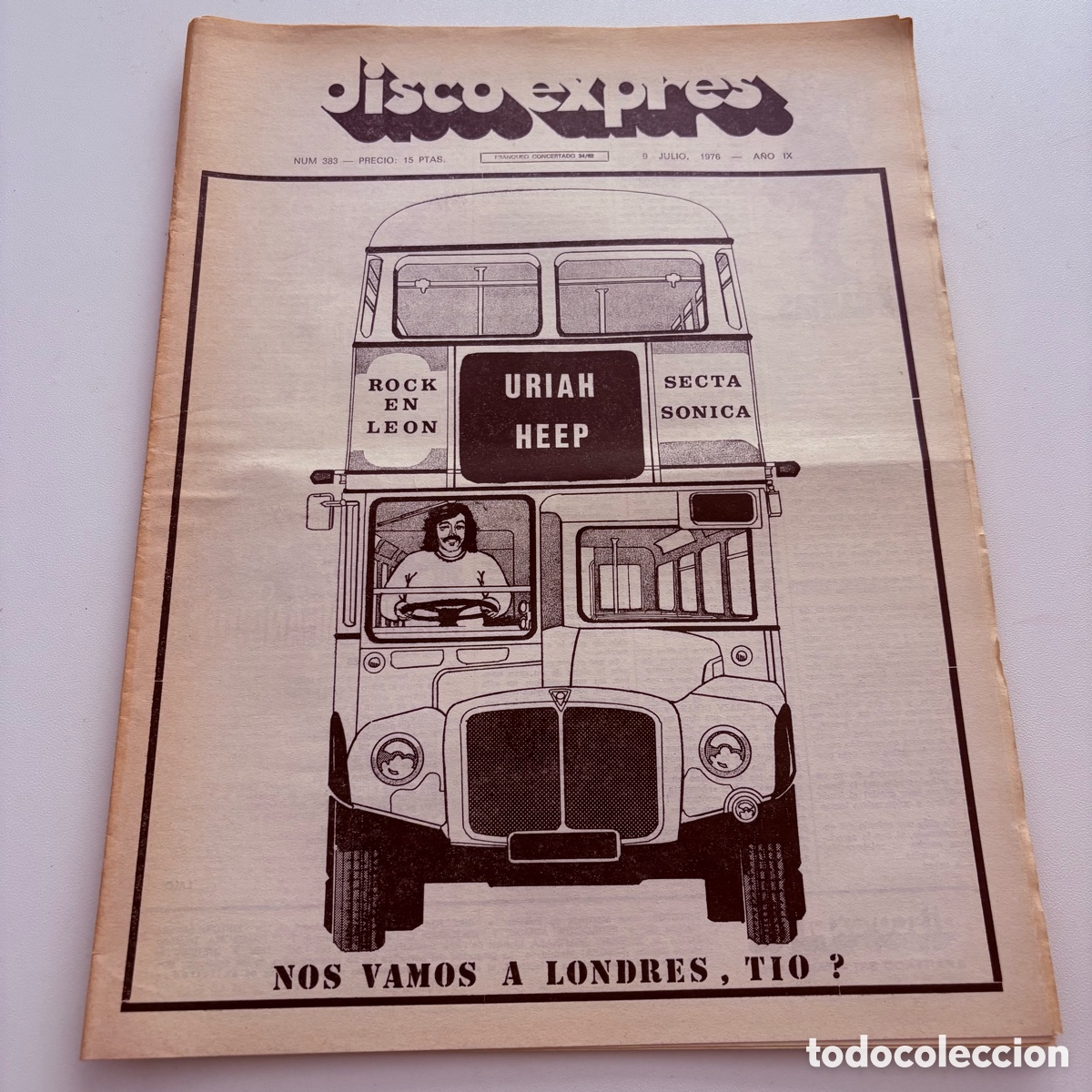 Revistas de m&uacute;sica: REVISTA PERIODICO DISCO EXPRES N&ordm; 383 URIAH HEEP SECTA SONICA
