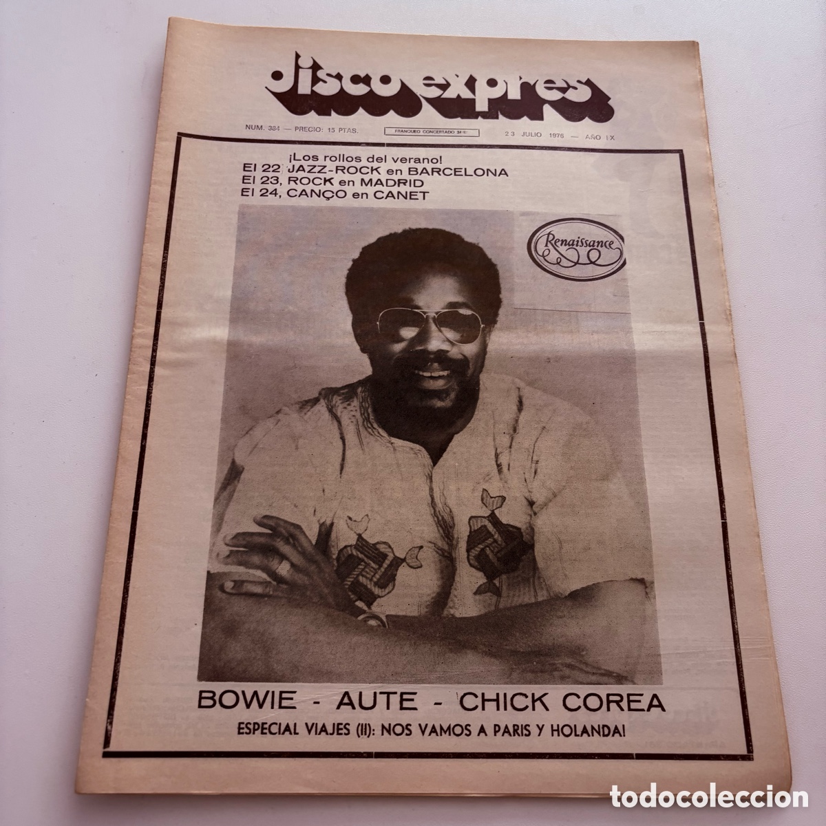 Revistas de m&uacute;sica: REVISTA PERIODICO DISCO EXPRES N&ordm; 384 BOWIE AUTE CHICK COREA