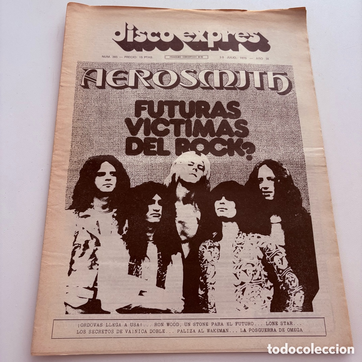 Revistas de m&uacute;sica: REVISTA PERIODICO DISCO EXPRES N&ordm; 385 AEROSMITH
