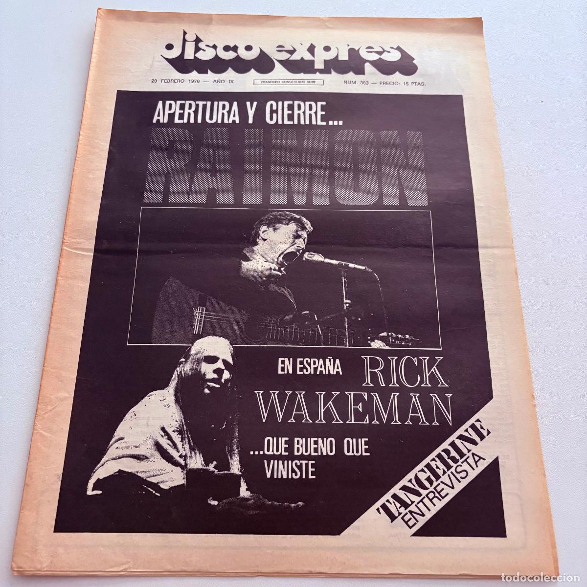 Musikzeitschriften: REVISTA PERIODICO DISCO EXPRES N&ordm; 363 RAIMON RICK WAKEMAN