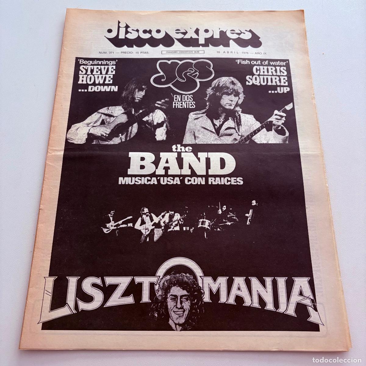 Revistas de m&uacute;sica: REVISTA PERIODICO DISCO EXPRES N&ordm; 371 YES