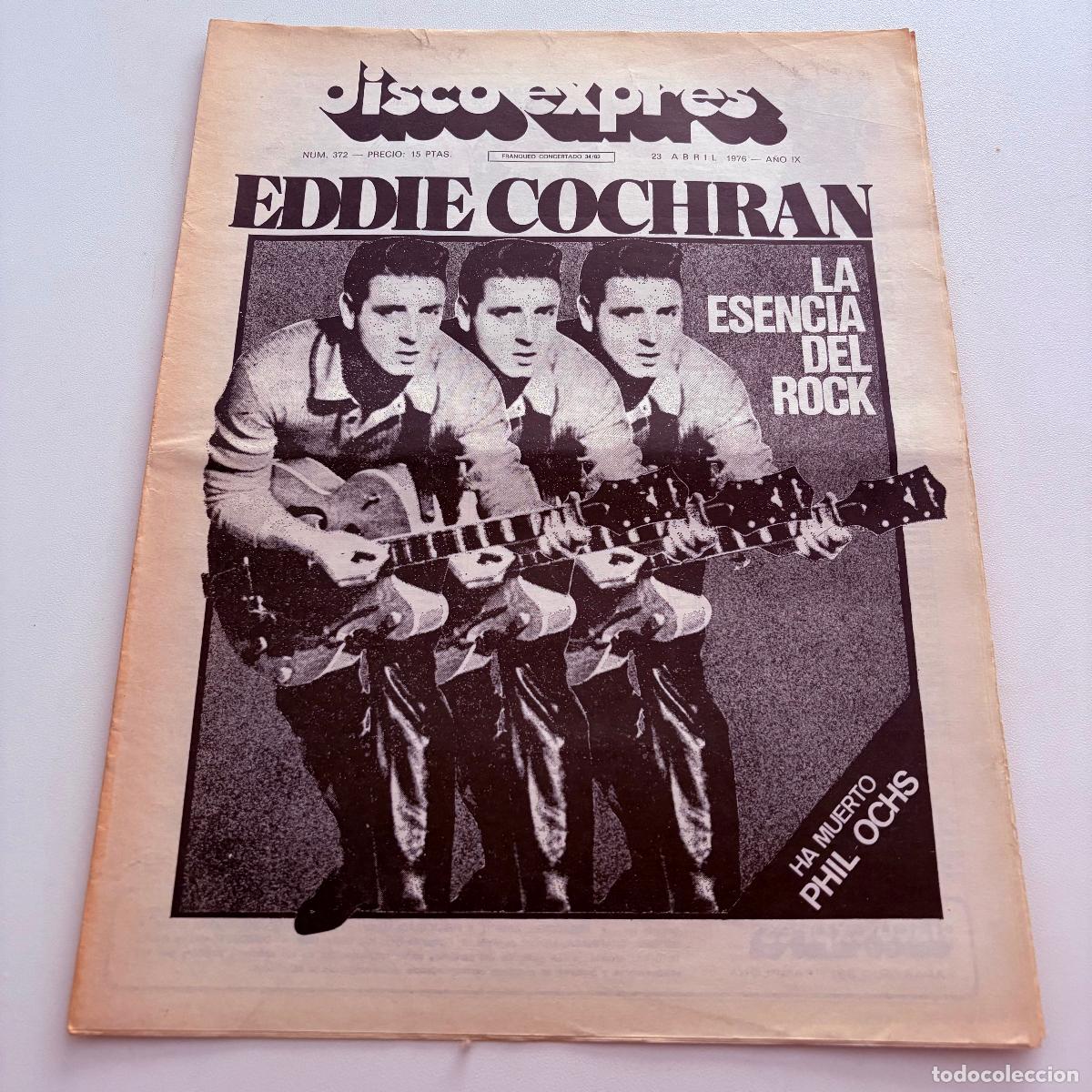 Revistas de m&uacute;sica: REVISTA PERIODICO DISCO EXPRES N&ordm; 372 EDDIE COCHRAN
