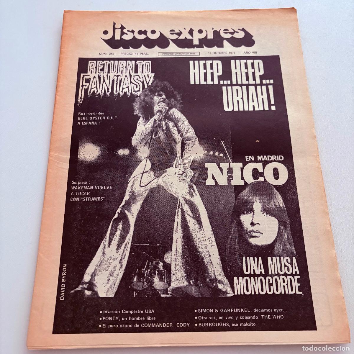 Revistas de m&uacute;sica: REVISTA PERIODICO DISCO EXPRES N&ordm; 348 URIAH HEEP BLUE OYSTER CULT