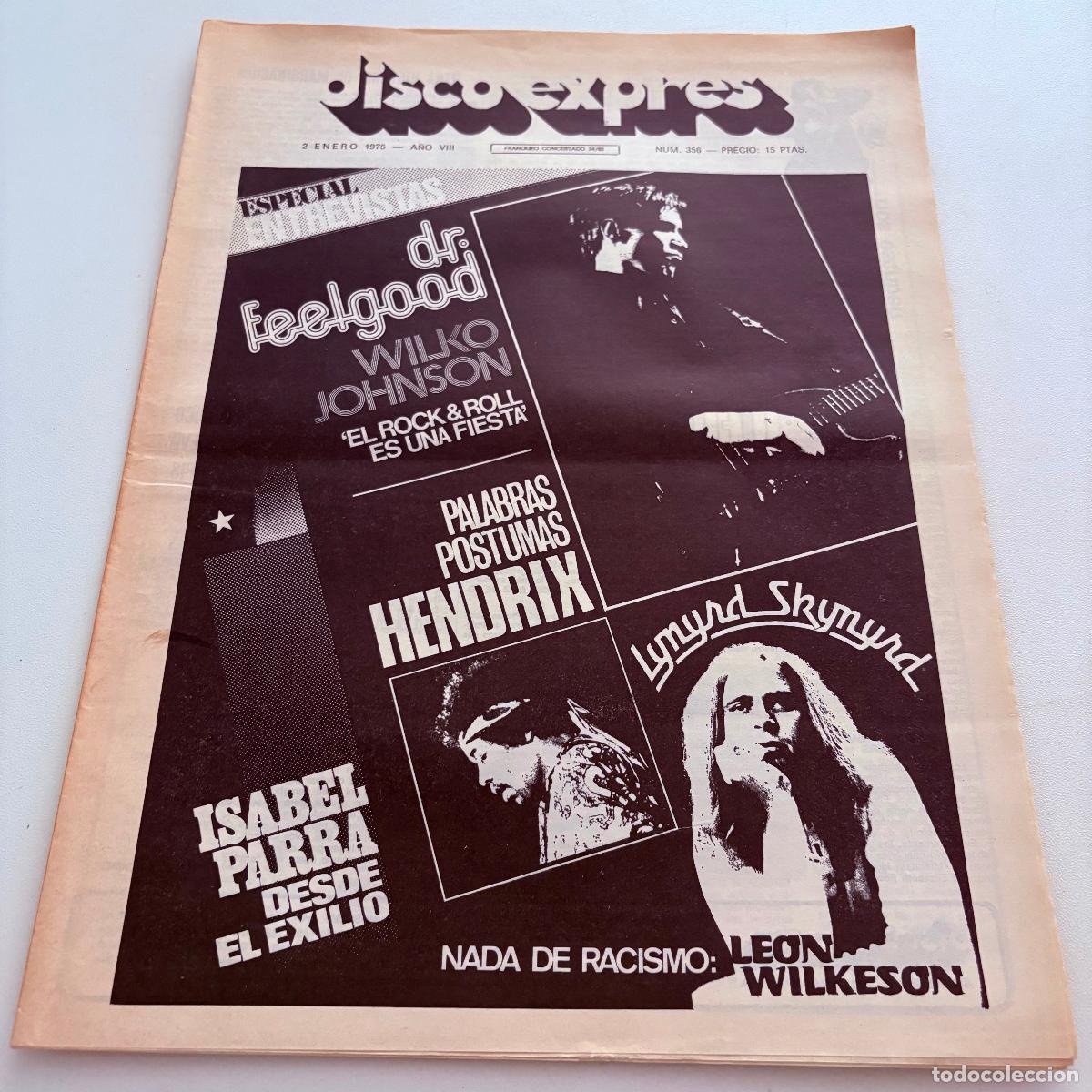 Revistas de m&uacute;sica: REVISTA PERIODICO DISCO EXPRES N&ordm; 356 DR FEELGOOD LYNYRD SKYNYRD