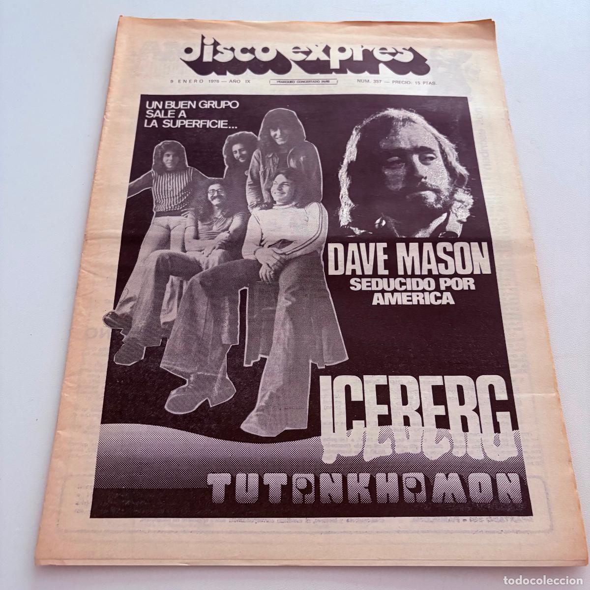 Revistas de m&uacute;sica: REVISTA PERIODICO DISCO EXPRES N&ordm; 357 ICEBERG DAVE MASON