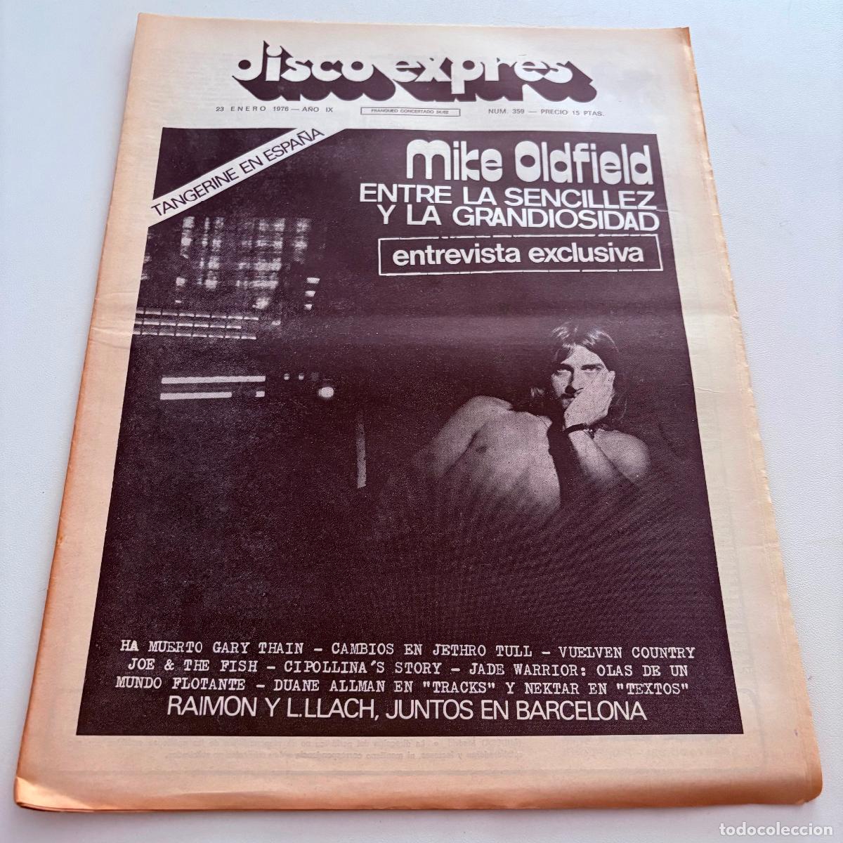 Revistas de m&uacute;sica: REVISTA PERIODICO DISCO EXPRES N&ordm; 359 MIKE OLDFIELD