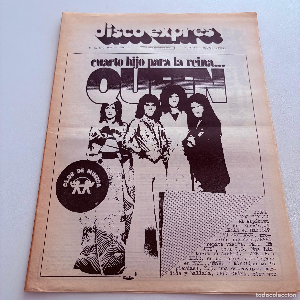 Revistas de m&uacute;sica: REVISTA PERIODICO DISCO EXPRES N&ordm; 361 QUEEN
