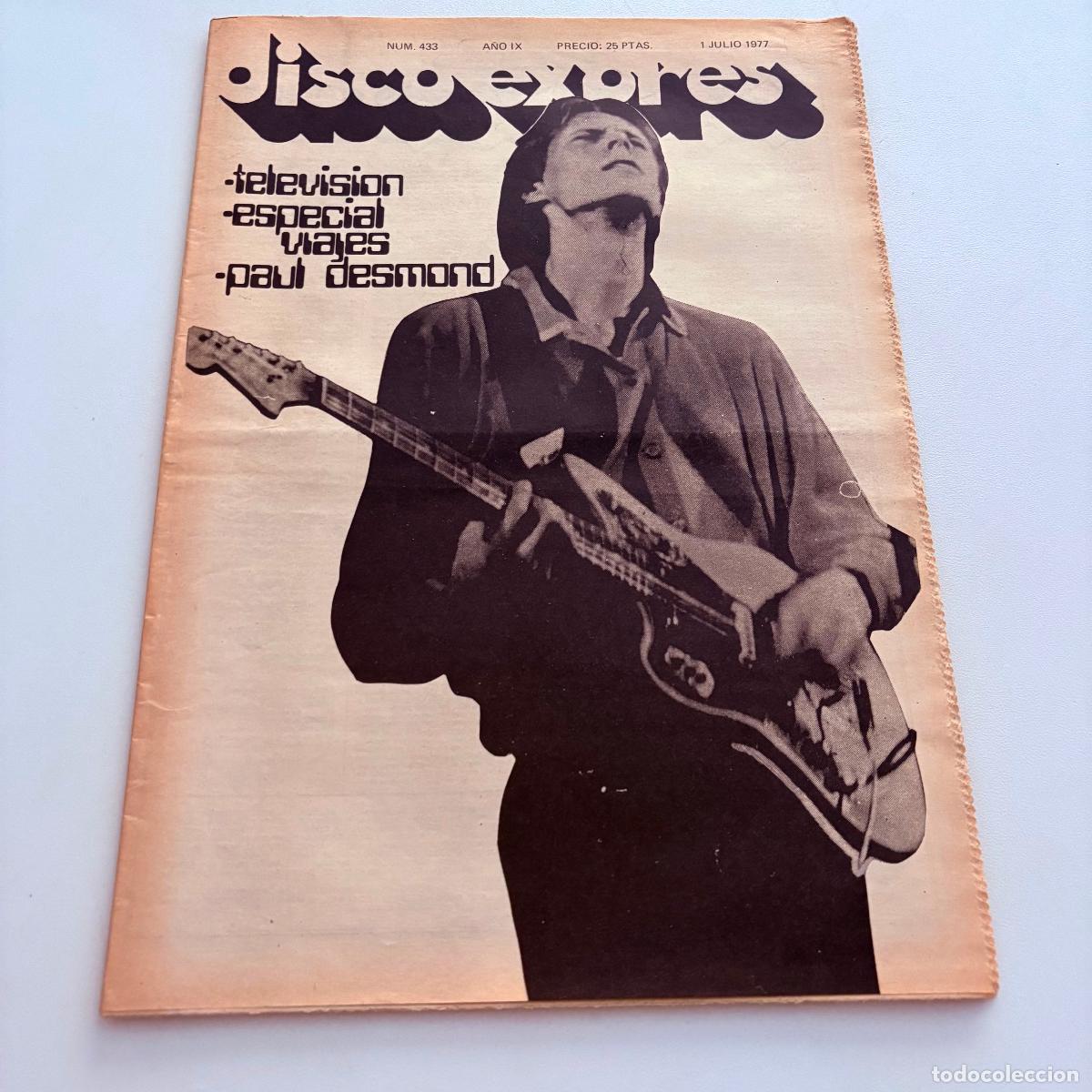 Revistas de m&uacute;sica: REVISTA PERIODICO DISCO EXPRES N&ordm; 433 TELEVISION PAUL DESMOND