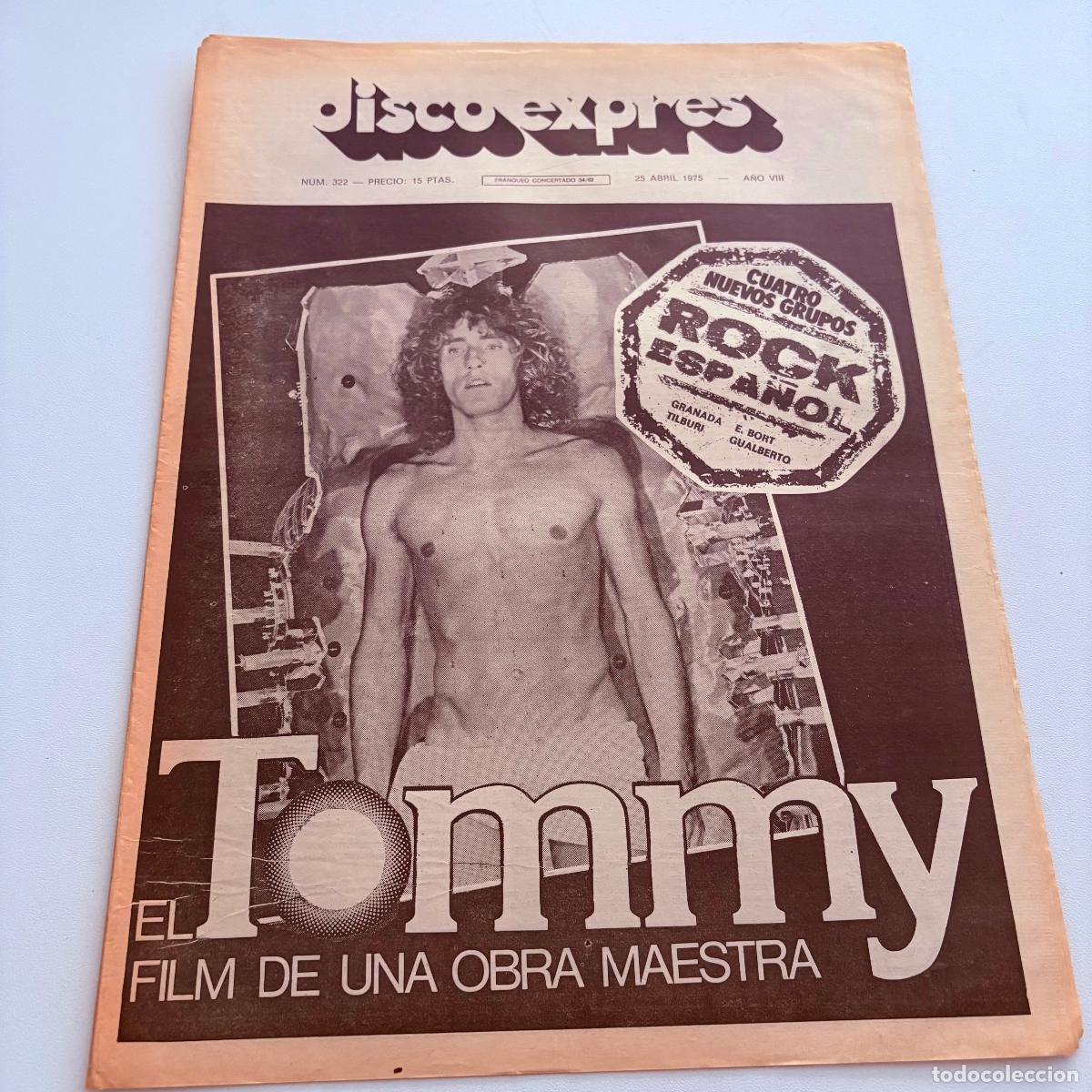 Revistas de m&uacute;sica: REVISTA PERIODICO DISCO EXPRES N&ordm; 322 TOMMY THE WHO