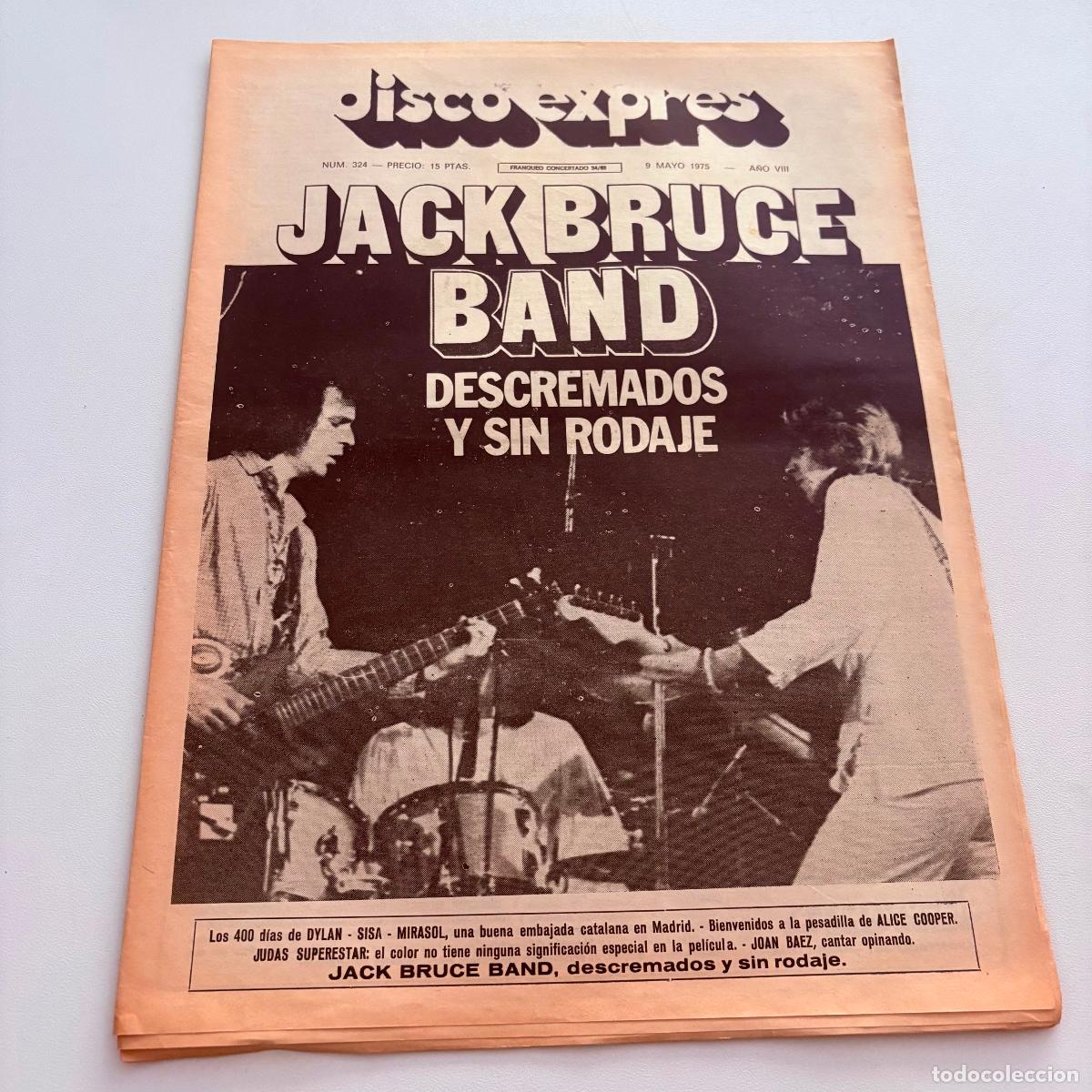 Revistas de m&uacute;sica: REVISTA PERIODICO DISCO EXPRES N&ordm; 324 JACK BRUCE BAND
