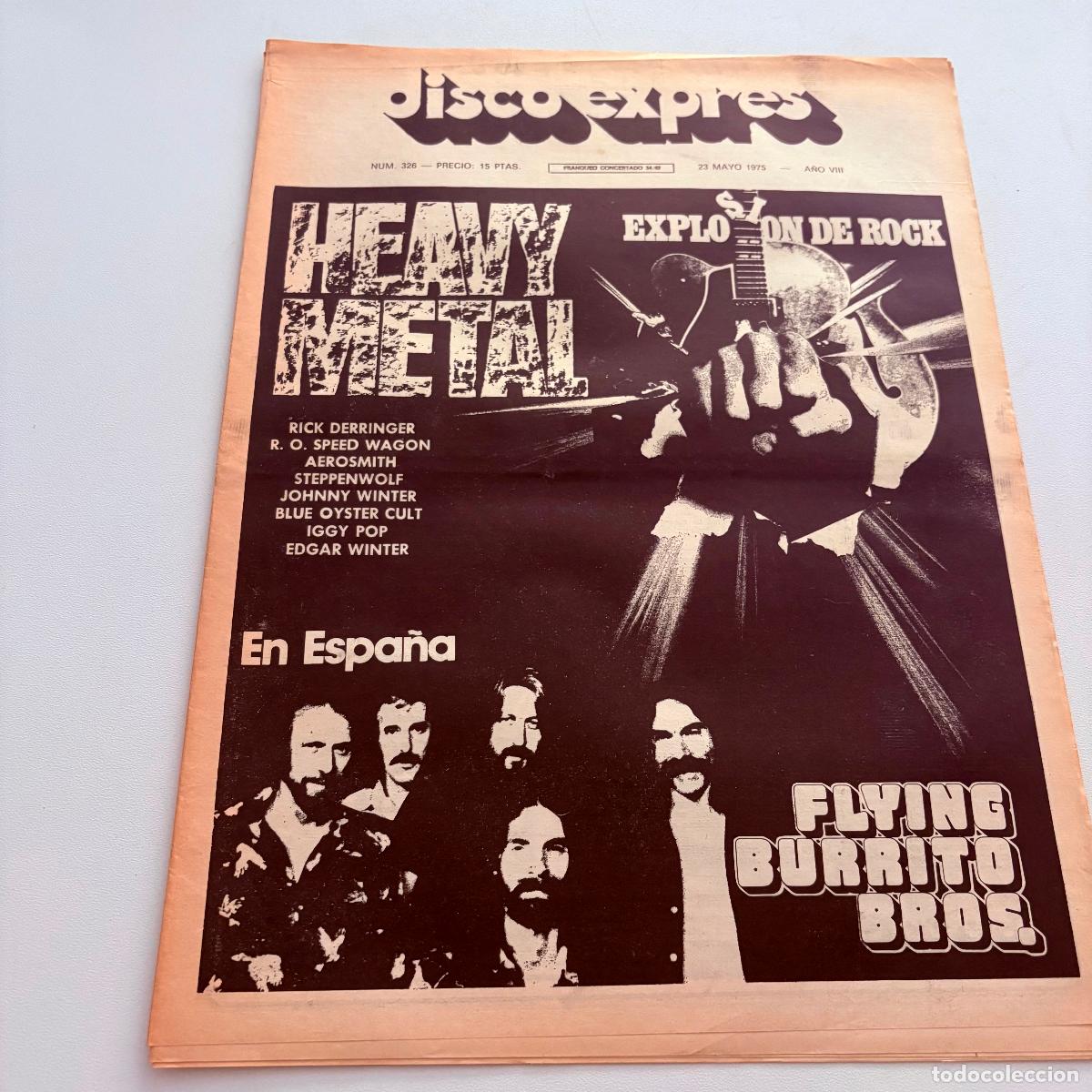 Revistas de m&uacute;sica: REVISTA PERIODICO DISCO EXPRES N&ordm; 326 HEAVY METAL