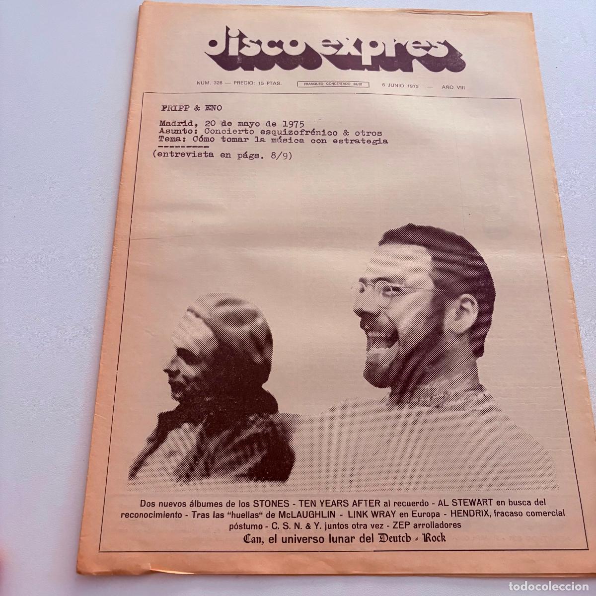 Revistas de m&uacute;sica: REVISTA PERIODICO DISCO EXPRES N&ordm; 328 FRIPP & ENO