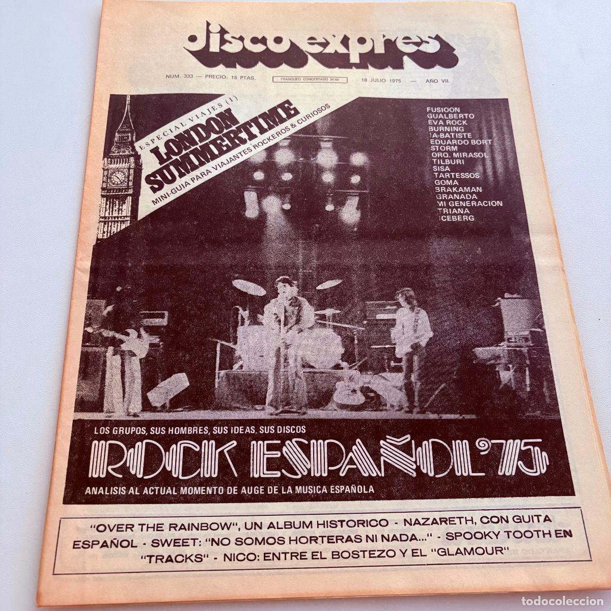 Revistas de m&uacute;sica: REVISTA PERIODICO DISCO EXPRES N&ordm; 333