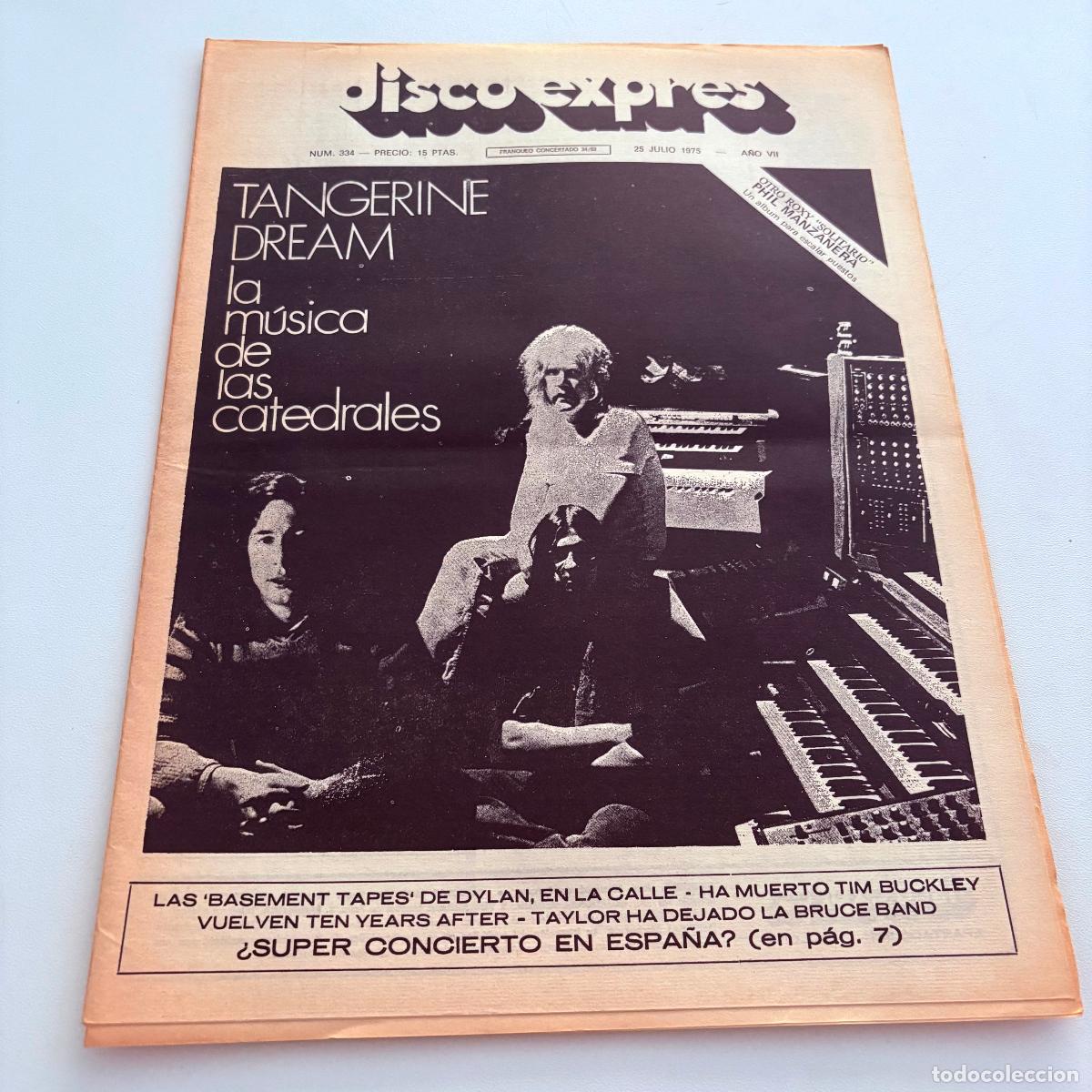 Revistas de m&uacute;sica: REVISTA PERIODICO DISCO EXPRES N&ordm; 334 TANGERINE DREAM