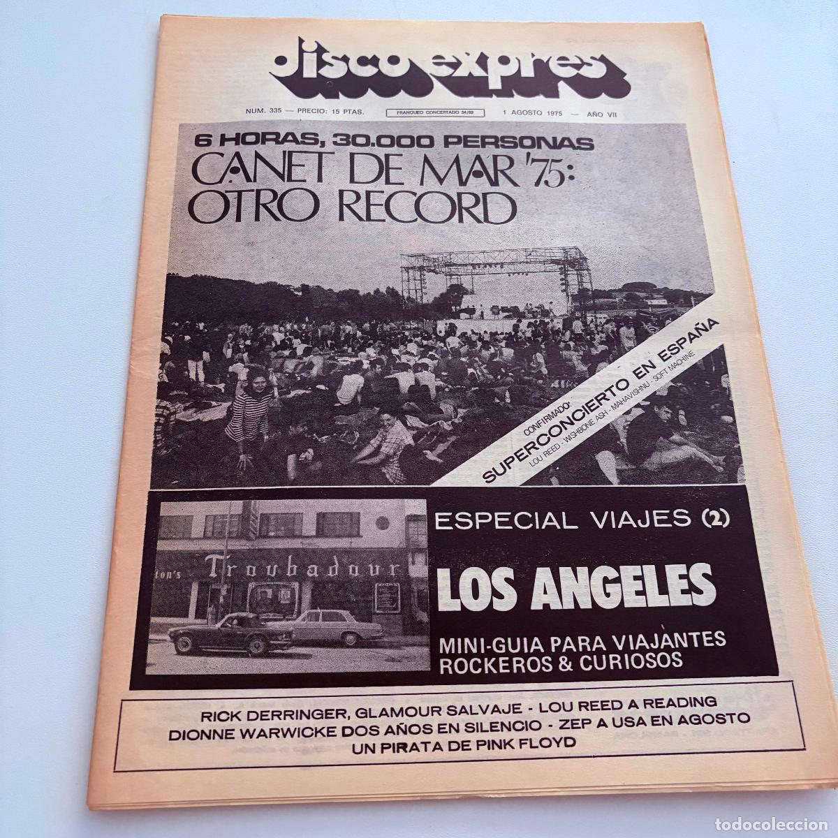 Revistas de m&uacute;sica: REVISTA PERIODICO DISCO EXPRES N&ordm; 335 CANET DE MAR 75