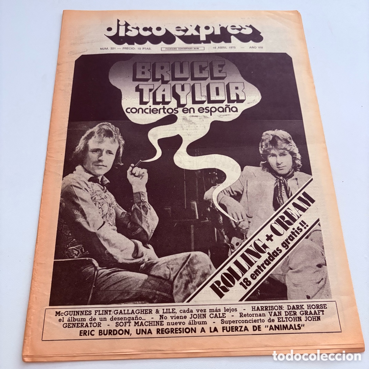 Revistas de m&uacute;sica: REVISTA PERIODICO DISCO EXPRES N&ordm; 321 BRUCE TAYLOR