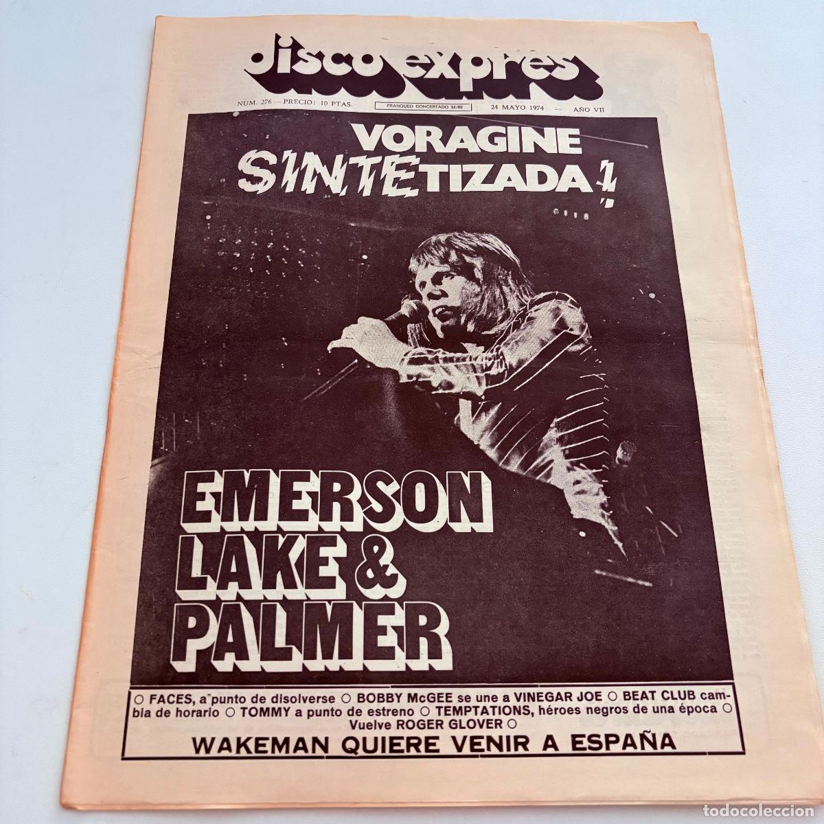 Revistas de m&uacute;sica: REVISTA PERIODICO DISCO EXPRES N&ordm; 276 EMERSON LAKE PALMER