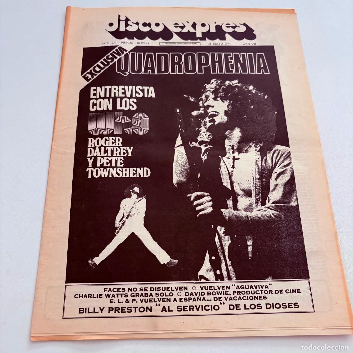 Revistas de m&uacute;sica: REVISTA PERIODICO DISCO EXPRES N&ordm; 277 THE WHO