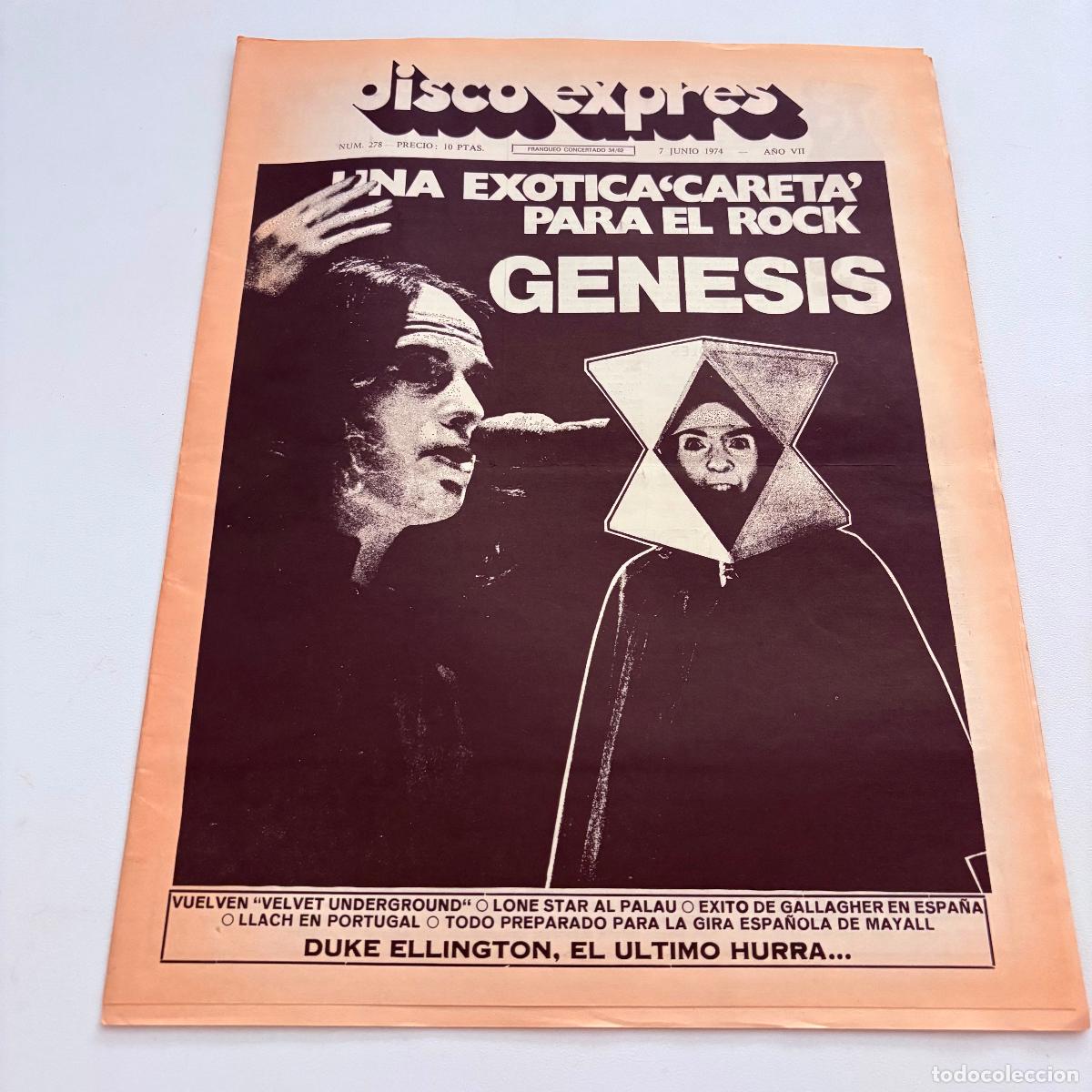 Revistas de m&uacute;sica: REVISTA PERIODICO DISCO EXPRES N&ordm; 278 GENESIS