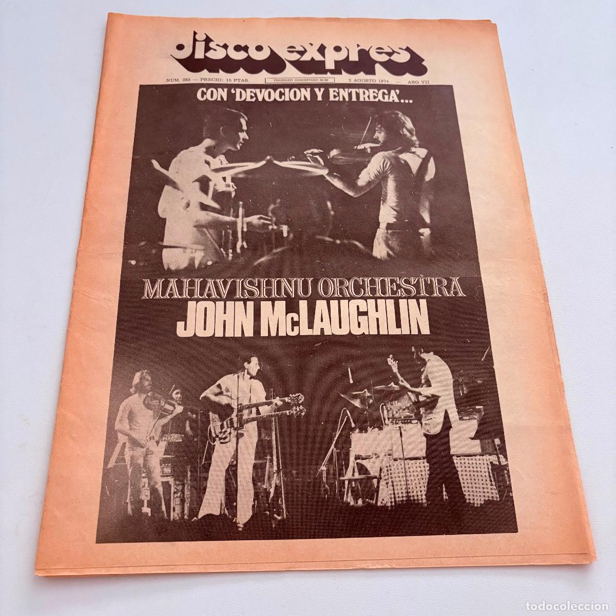 Revistas de m&uacute;sica: REVISTA PERIODICO DISCO EXPRES N&ordm; 285 JOHN MCLAUGHLIN