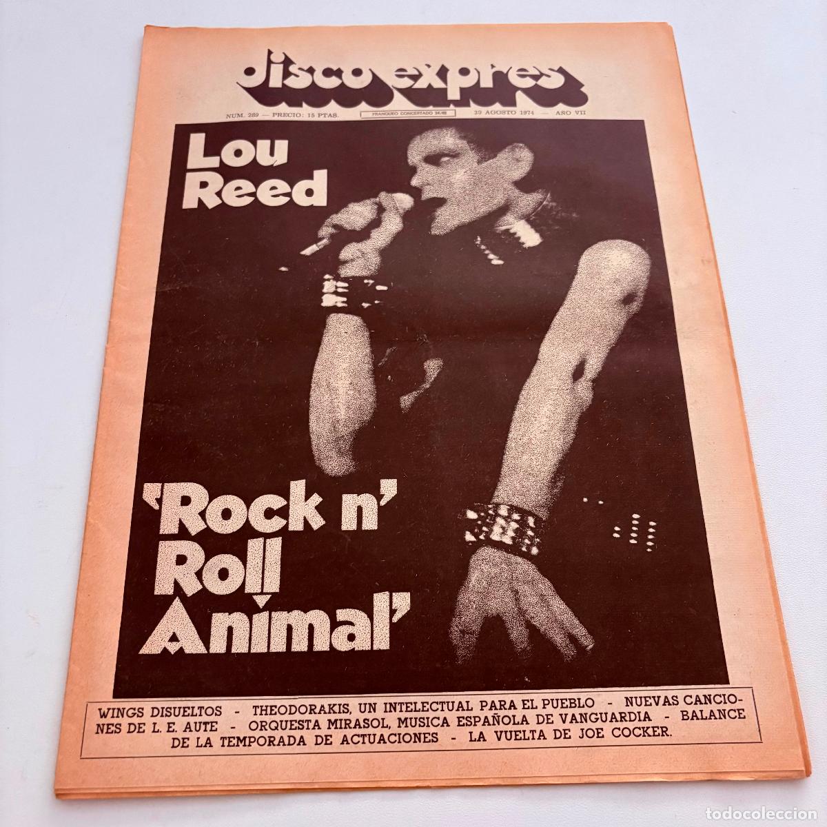 Revistas de m&uacute;sica: REVISTA PERIODICO DISCO EXPRES N&ordm; 289 LOU REED