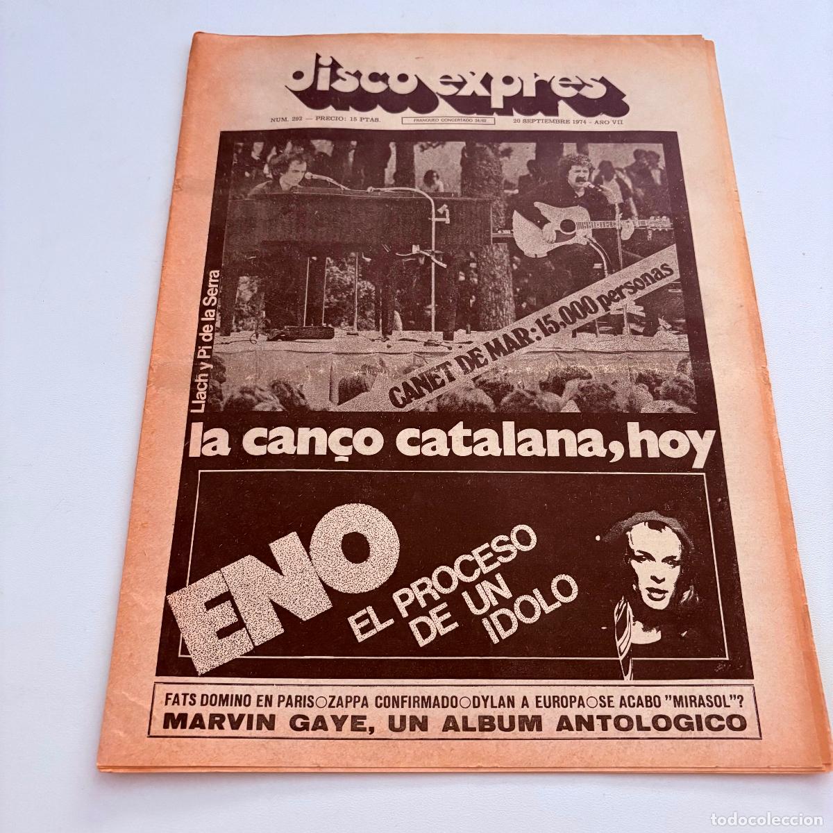 Revistas de m&uacute;sica: REVISTA PERIODICO DISCO EXPRES N&ordm; 292 CANET DE MAR