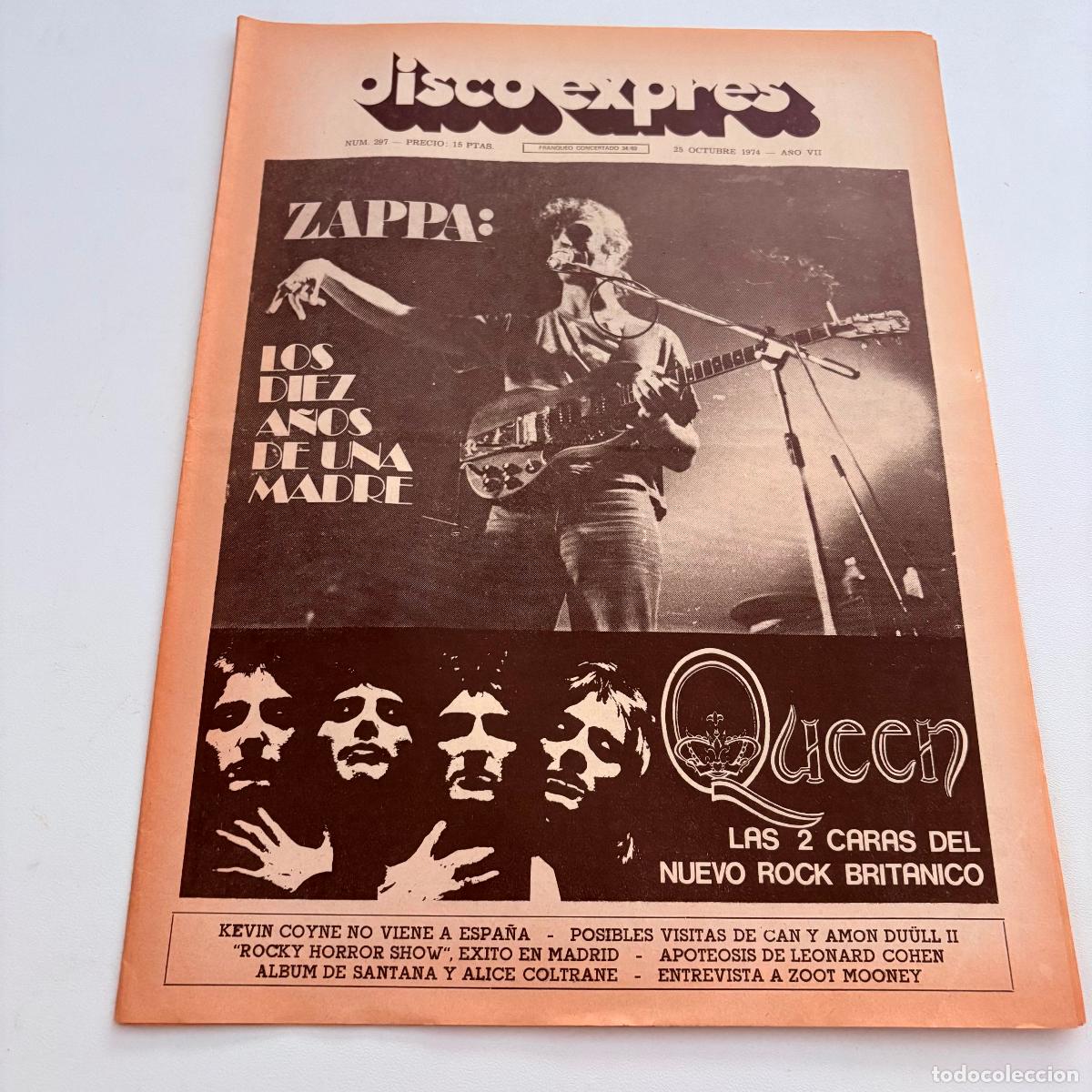 Revistas de m&uacute;sica: REVISTA PERIODICO DISCO EXPRES N&ordm; 297 ZAPPA
