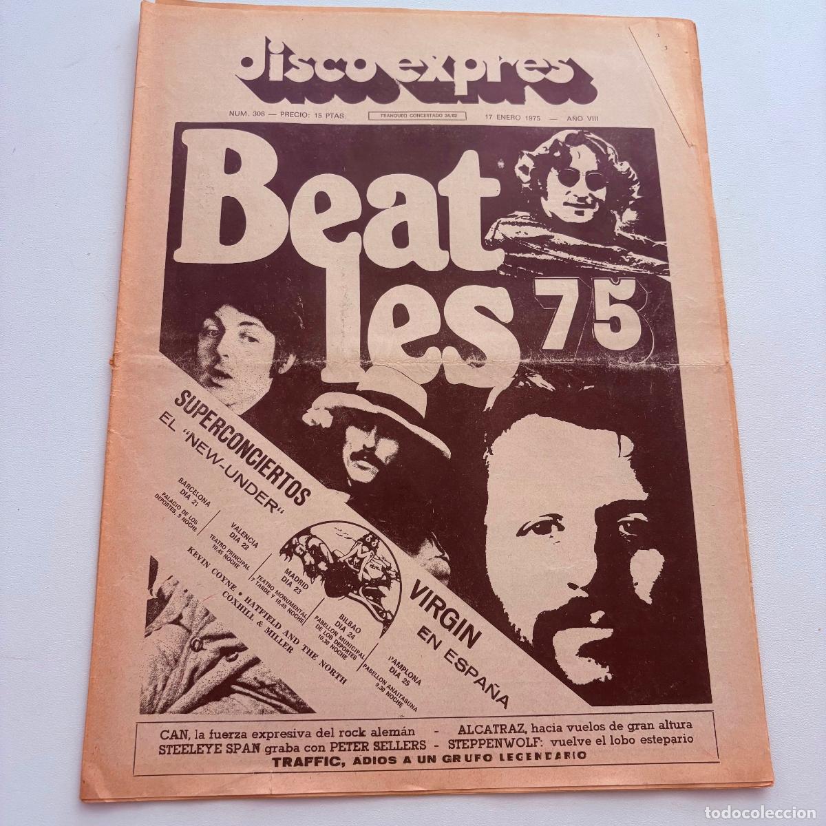 Revistas de m&uacute;sica: REVISTA PERIODICO DISCO EXPRES N&ordm; 308 THE BEATLES