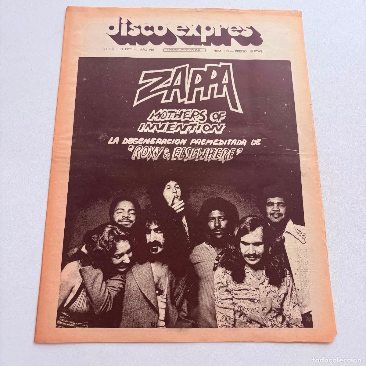 Revistas de m&uacute;sica: REVISTA PERIODICO DISCO EXPRES N&ordm; 313 ZAPPA