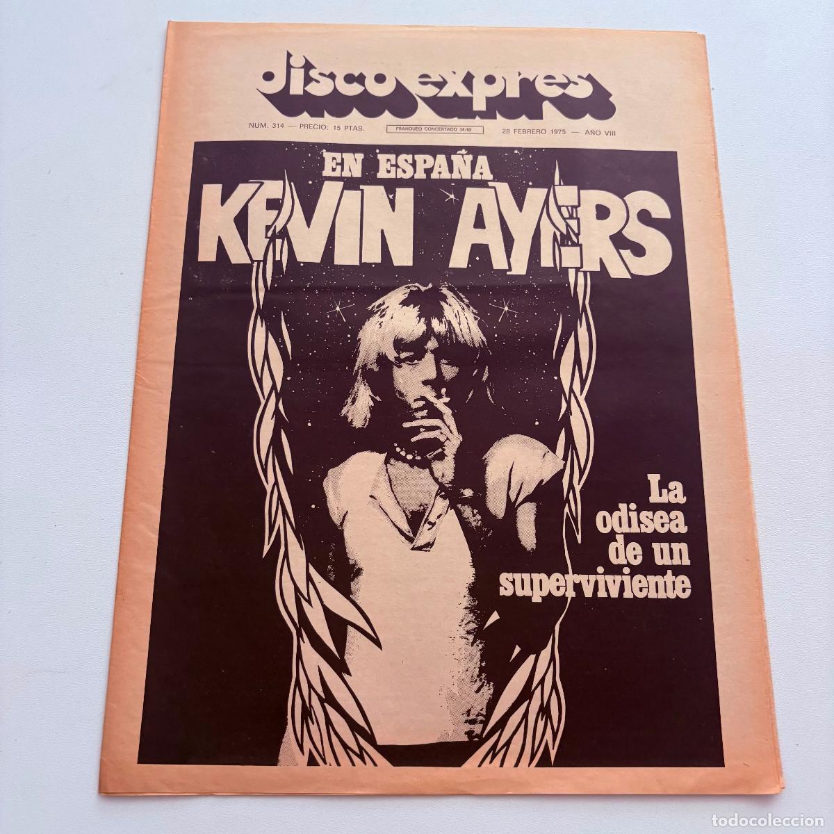 Revistas de m&uacute;sica: REVISTA PERIODICO DISCO EXPRES N&ordm; 314 KEVIN AYERS
