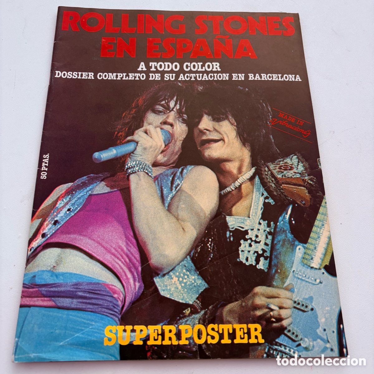Revistas de m&uacute;sica: revista vibraciones especial dossier actuacion en barcelona rolling stones en espa&ntilde;a superposter