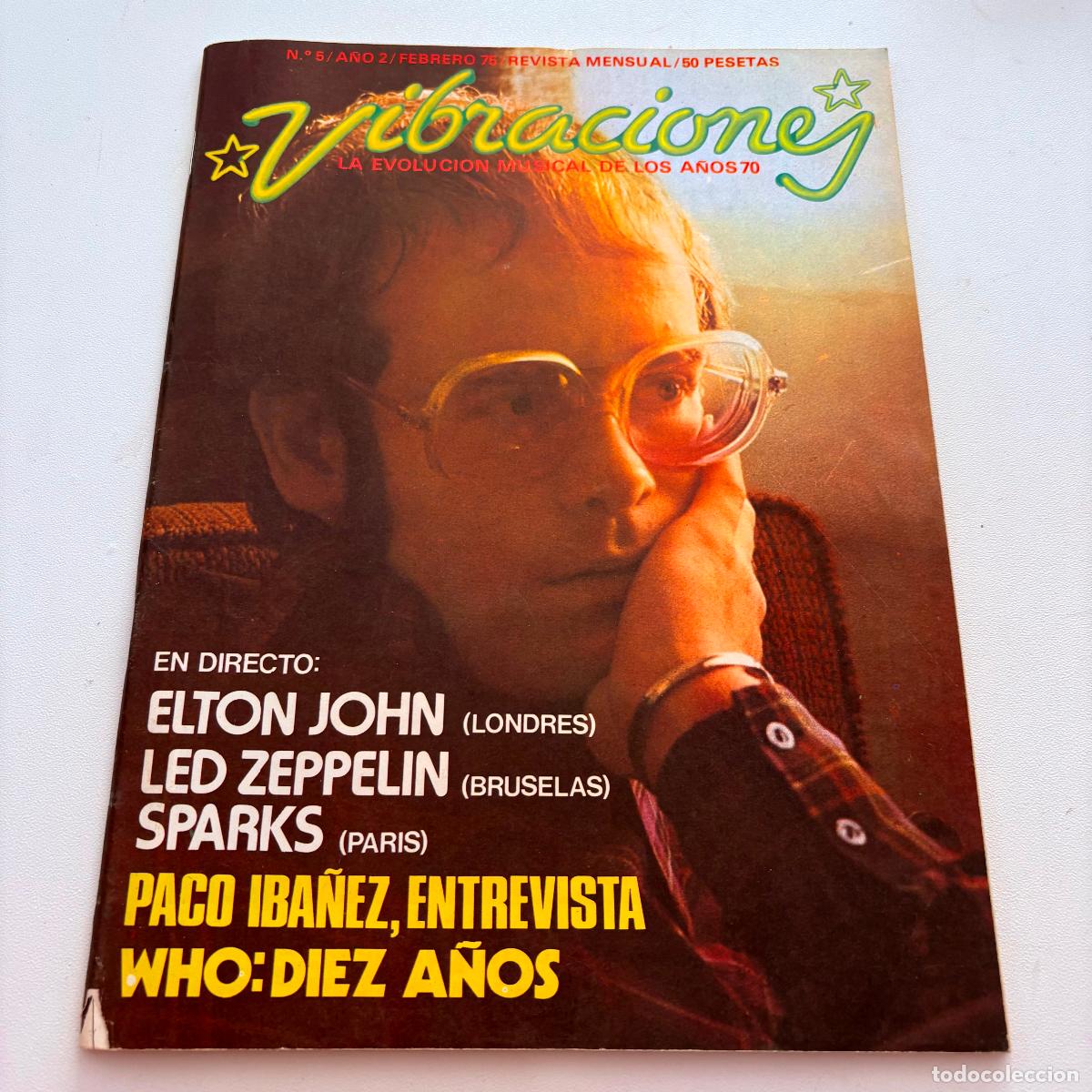 Revistas de m&uacute;sica: revista vibraciones n&ordm; 5 led zeppelin elton john INCLUYE POSTER CENTRAL