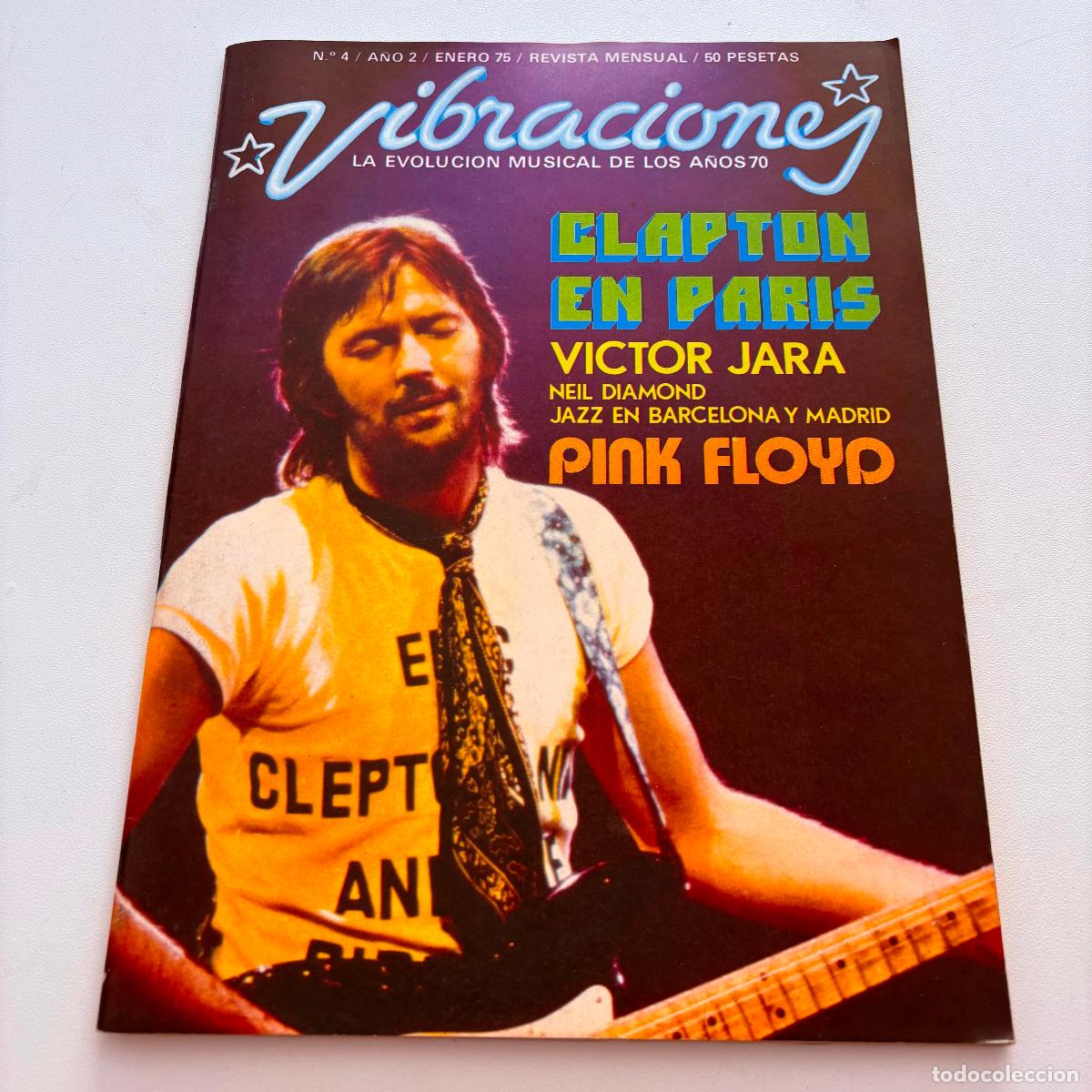 Revistas de m&uacute;sica: revista vibraciones n&ordm; 4 eric clapton pink floyd INCLUYE POSTER CENTRAL