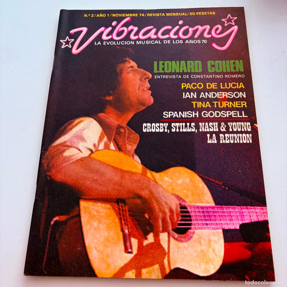 Revistas de m&uacute;sica: revista vibraciones n&ordm; 2 leonard cohen paco de lucia INCLUYE POSTER CENTRAL