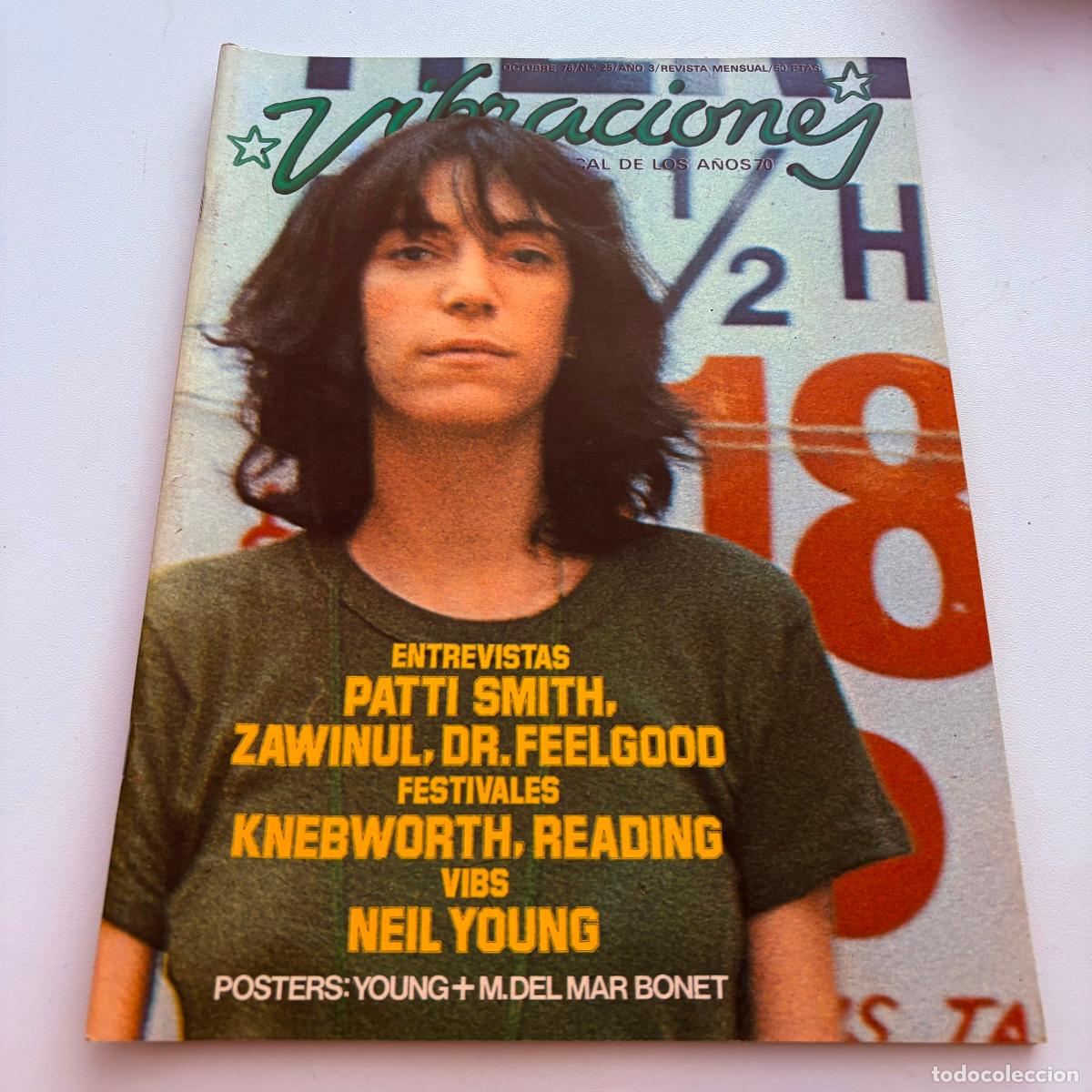 Revistas de m&uacute;sica: revista vibraciones n&ordm; 25 patti smith neil young NO INCLUYE POSTER CENTRAL