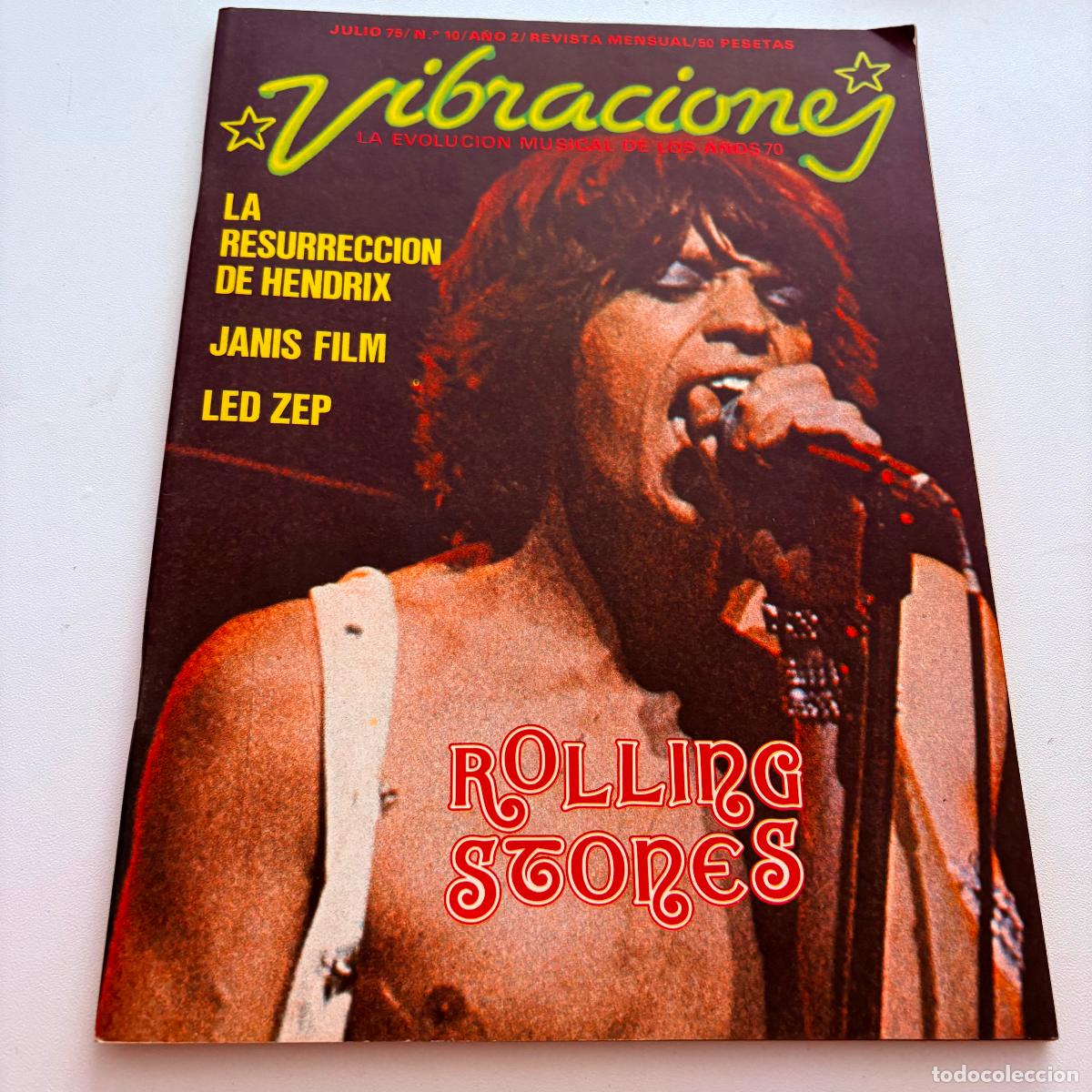 Revistas de m&uacute;sica: revista vibraciones n&ordm; 10 jimi hendrix led zeppelin rolling stones INCLUYE POSTER CENTRAL