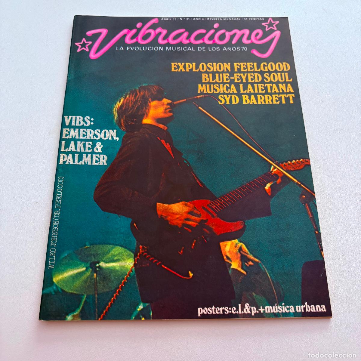 Revistas de m&uacute;sica: revista vibraciones n&ordm; 31 emerson lake palmer syd barret NO INCLUYE POSTER CENTRAL