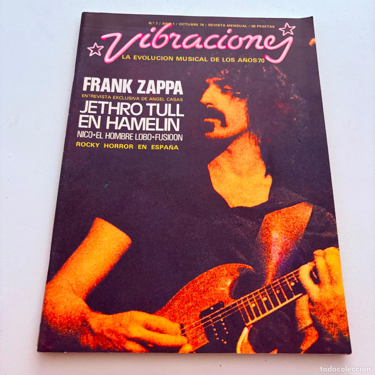 Revistas de m&uacute;sica: revista vibraciones n&ordm; 1 frank zappa jethro tull INCLUYE POSTER CENTRAL