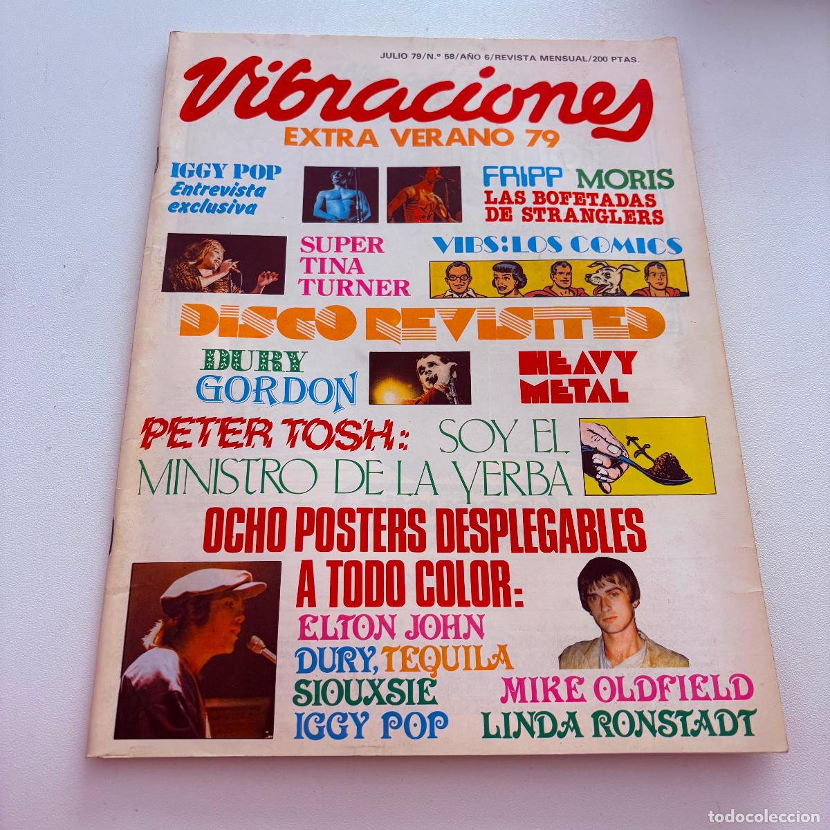 Revistas de m&uacute;sica: revista vibraciones n&ordm; 58 extra verano 79 NO INCLUYE POSTER CENTRAL