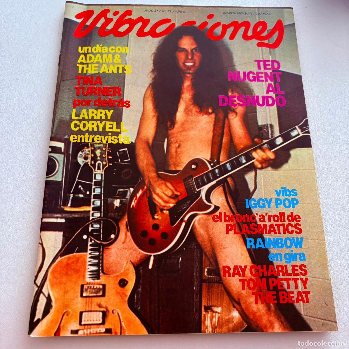 Revistas de m&uacute;sica: revista vibraciones n&ordm; 82 ted nugent iggy pop plasmatics tina turner COMPLETA