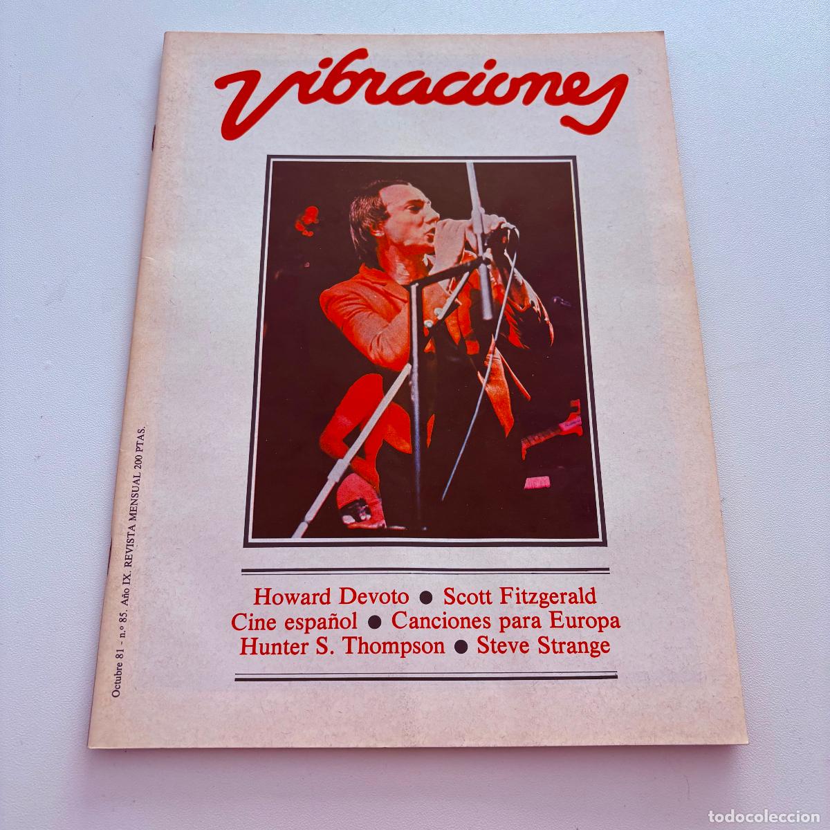 Revistas de m&uacute;sica: revista vibraciones n&ordm; 85 steve strange howard devoto COMPLETA