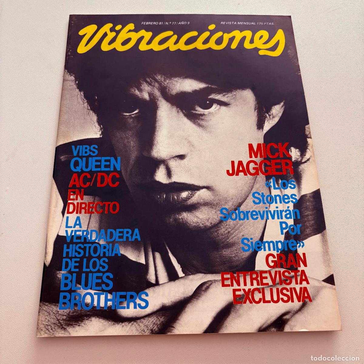 Revistas de m&uacute;sica: revista vibraciones n&ordm; 77 queen ac/dc mick jagger COMPLETA