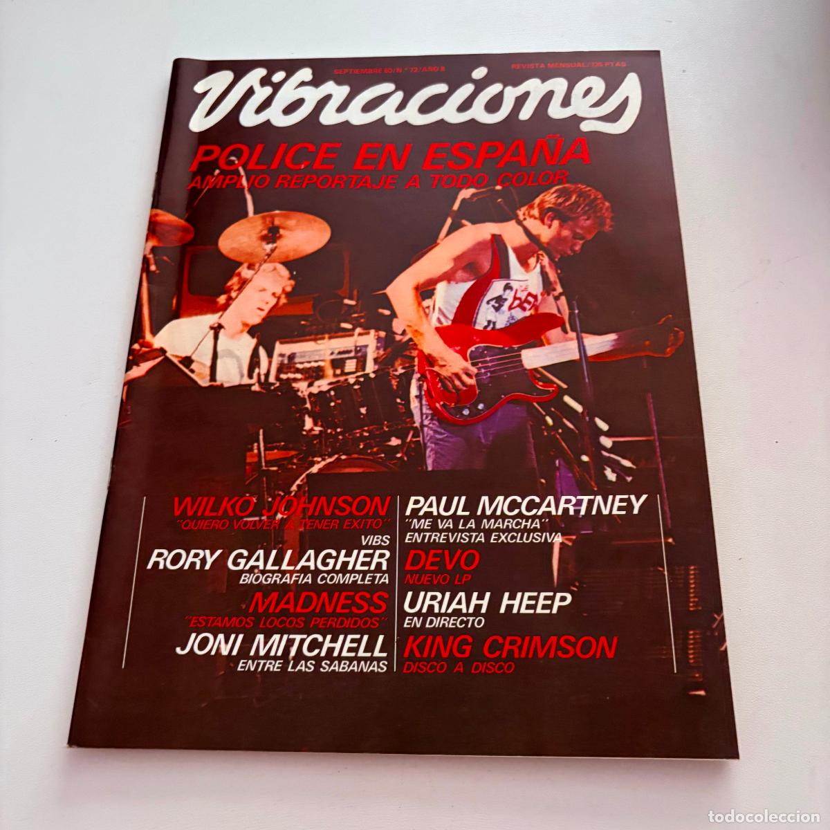Revistas de m&uacute;sica: revista vibraciones n&ordm; 72 the police paul mccartney COMPLETA