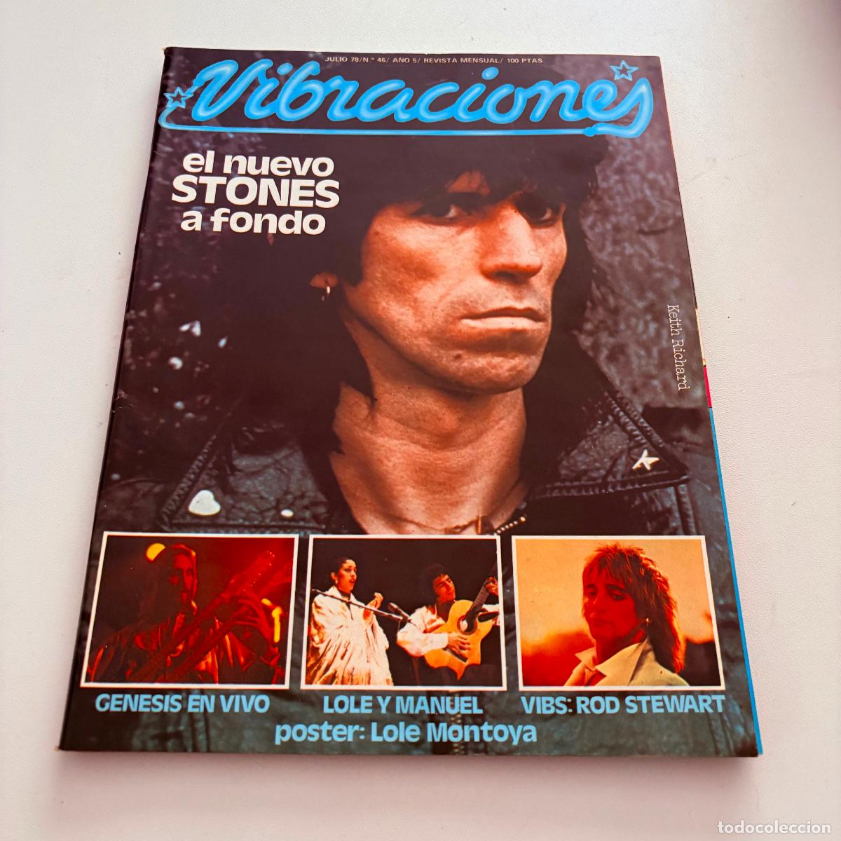 Revistas de m&uacute;sica: revista vibraciones n&ordm; 46 genesis rolling stones CON POSTER CENTRAL