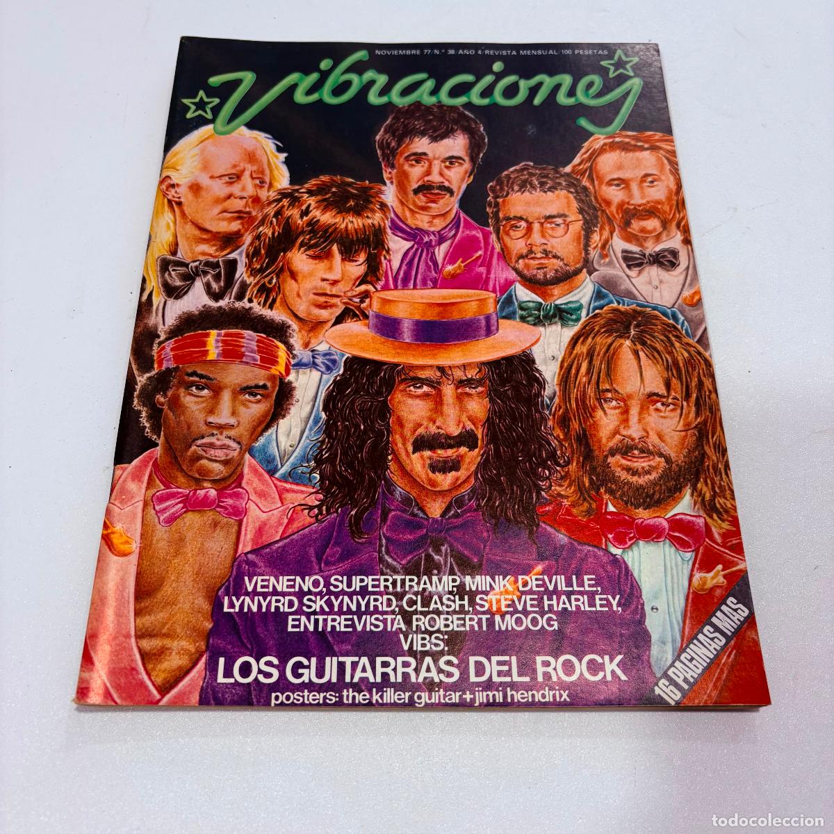 Revistas de m&uacute;sica: revista vibraciones n&ordm; 38 veneno lynyrd skynyrd the clash INCLUYE POSTER CENTRAL