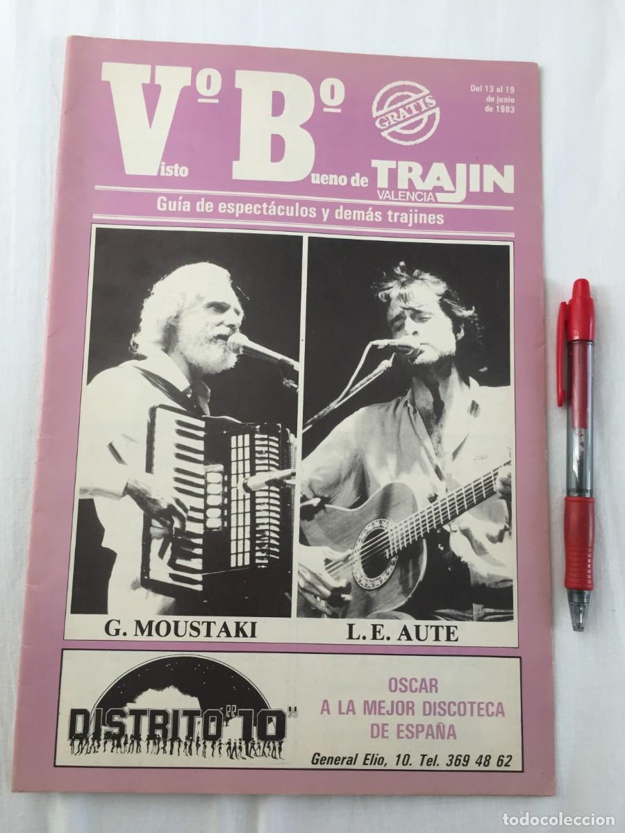 Revistas de m&uacute;sica: Revista Trajin Valencia 1983 Moustaqui -Aute-Milanes-Carmen Sevilla -Guia Discotecas Ruta Bakalao