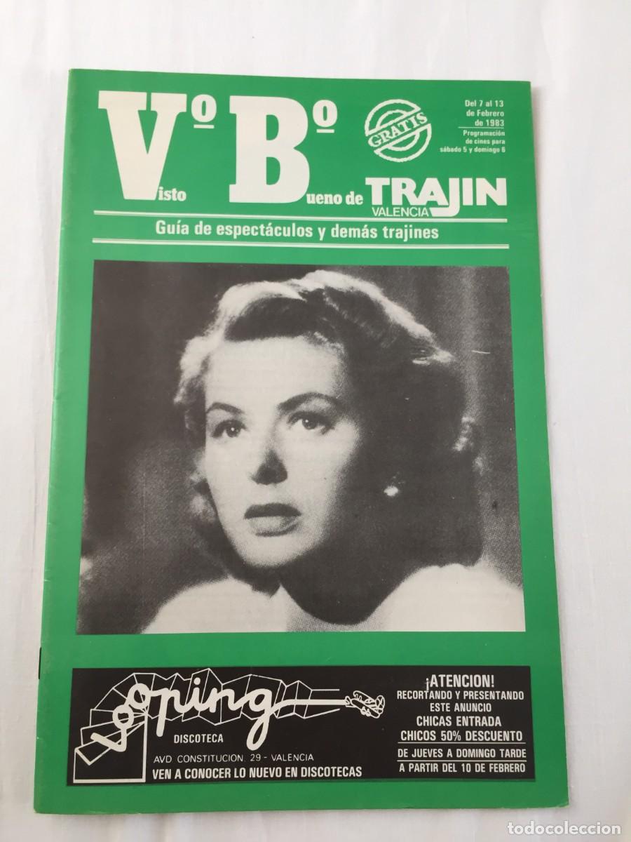 Revistas de m&uacute;sica: Revista Trajin Valencia 1983 Ingrid Bergman- Mecano - Cine Guia Discotecas Ruta Bakalao Distrito 10